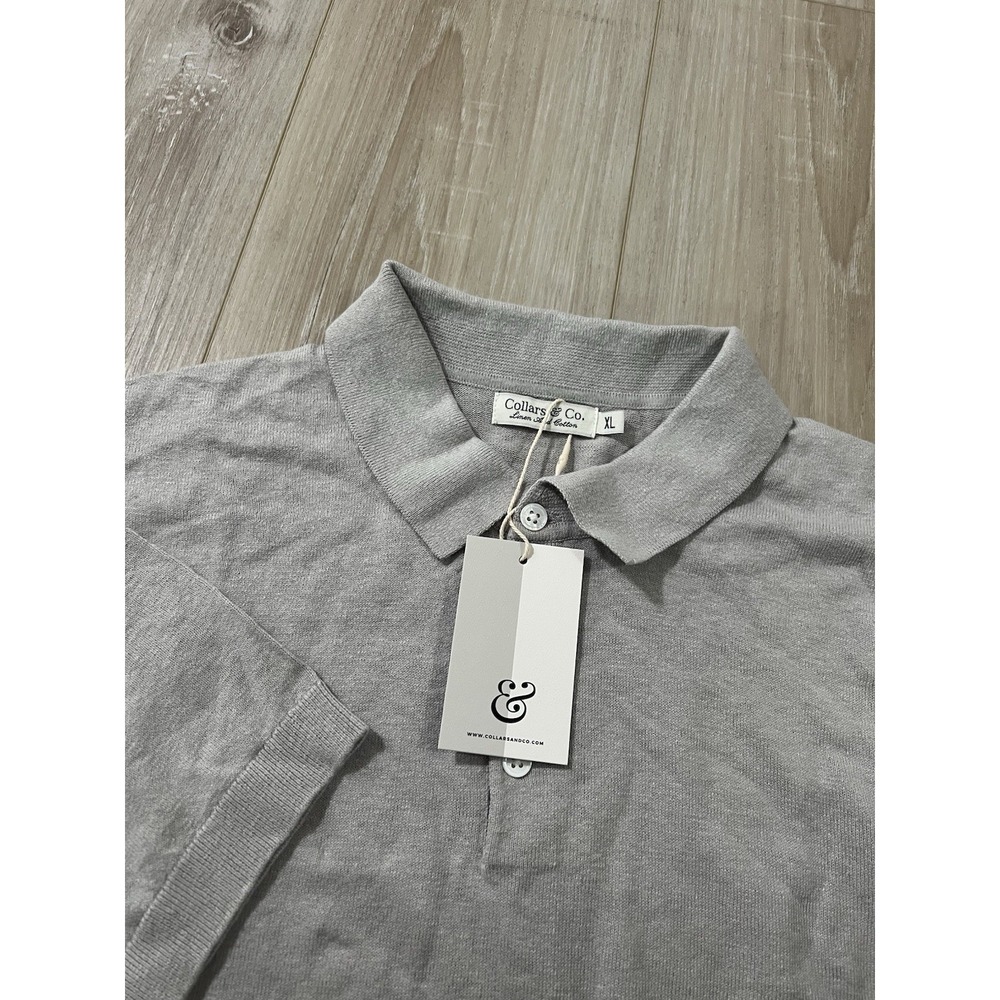 Collars and Co Cotton Linen Polo Sweater Knit Size XL